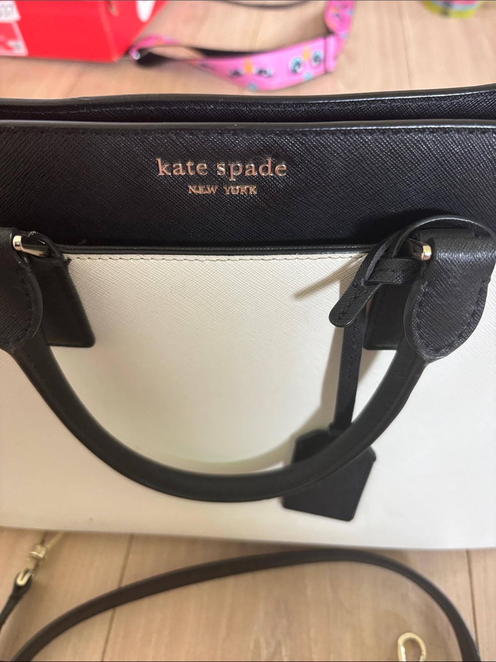 kate spade Black and White Colorblock Leather Satchel - Picture 3 of 11